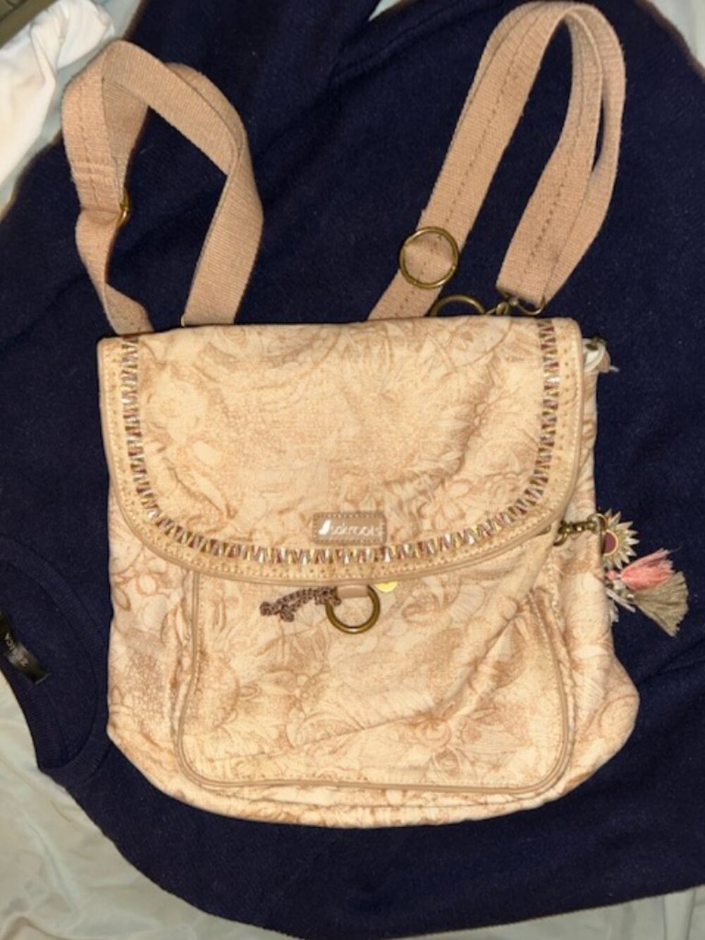 sakroots BUNDLE Lot set wallet and bag  cream boho cloth medium large purse